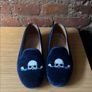 Stubbs & Wootton Blue Skull Loafers